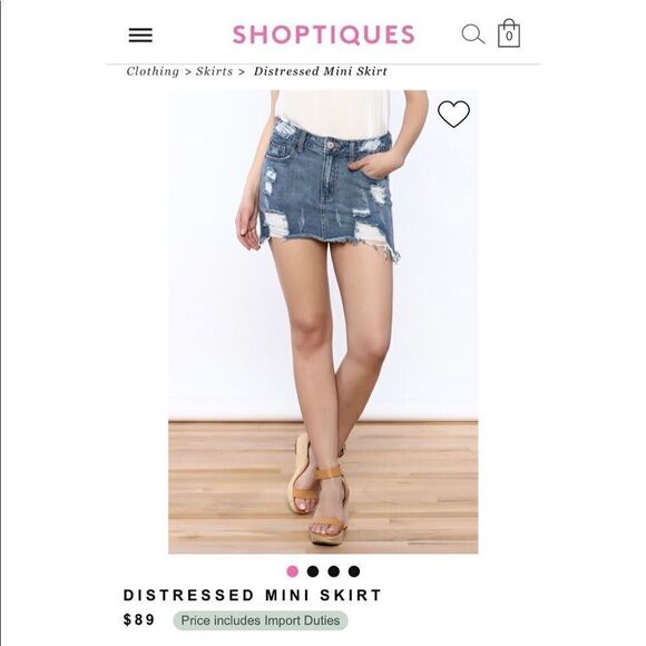 Litz Light Washed Distressed Denim Skirt - Picture 2 of 7